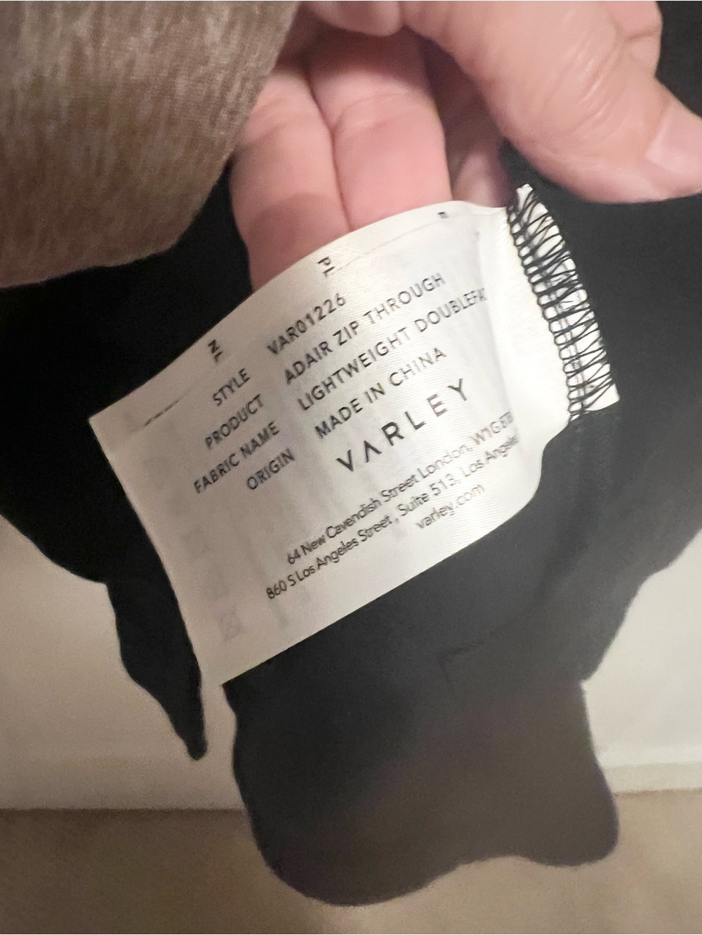 Varley•Adair Zip Through Full Zip black XL - Picture 7 of 12